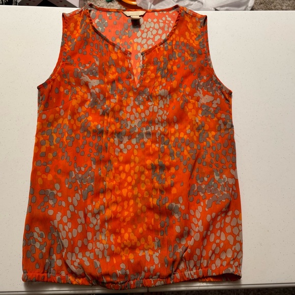 Banana Republic xs sheer orange top - Picture 1 of 4